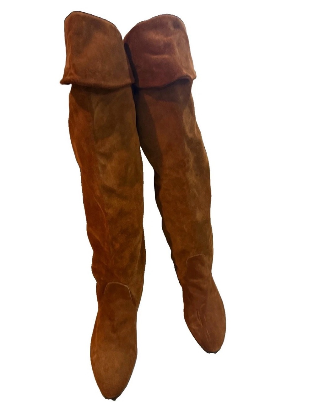 Over-the-Knee Suede Boots in Brown